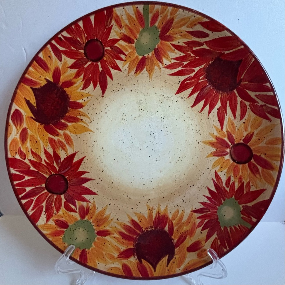 Pfaltzgraff Evening Sun 12" Dinner Plate Red Orange Sunflower Replacement fall